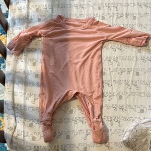 Little Sleepies Blush Ribbed Kids Footie